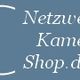 Logo mit der Aufschrift "Netzwerk Kamera Shop.de" auf blauem Hintergrund.