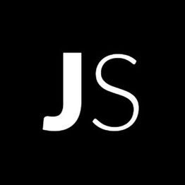 "Schwarzer Hintergrund mit den weißen Buchstaben 'JS' in der Mitte."