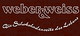 Logo mit Text "weber & weiss - Die Schokoladenseite des Lebens" auf braunem Hintergrund.