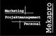 Schwarzes Logo mit weißem Text: Marketing, Projektmanagement, Personal, Mekapro.