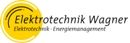 Logo: Elektrotechnik Wagner, Elektrotechnik, Energiemanagement auf gelbem Kreis.