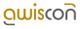 Logo mit dem Schriftzug "awiscon" in gelb-grauer Farbe.