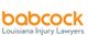 Babcock logo for Louisiana Injury Lawyers in orange and gray text.