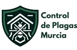Escudo verde con insecto y texto: "Control de Plagas Murcia".