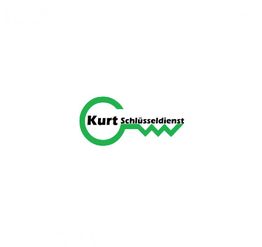 Logo von Kurt Schlüsseldienst mit grünem Schlüsselmotiv auf weißem Hintergrund.