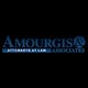 Logo of Amourgis & Associates, Attorneys at Law, in blue text on a black background.