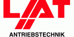 Logo der Firma LAT Antriebstechnik in roten Buchstaben auf weißem Hintergrund.