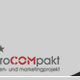 Logo von euroCOMpakt mit einem Mann von hinten im Anzug und Text "medien- und marketingprojekt".