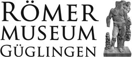 Römermuseum Güglingen Logo mit antiker Statue eines muskulösen Kriegers.