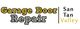 "Garage Door Repair San Tan Valley" logo with yellow and gray lettering.
