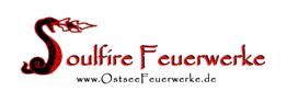 Logo mit Schriftzug "Soulfire Feuerwerke" und Website-Link "www.OstseeFeuerwerke.de" darunter.