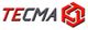 Logo con scritta "TECMA" in rosso e nero accanto a un simbolo esagonale rosso.