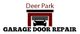 "Deer Park Garage Door Repair logo with a car in a red and black garage icon."