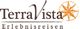 Logo von TerraVista Erlebnisreisen mit einem orangefarbenen Kompass-Symbol.