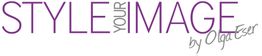 „STYLE YOUR IMAGE“ in lila Schrift, darunter „by Olga Eser“ in grauer Schrift.