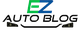 Logo of EZ Auto Blog with stylized car headlights underneath the name.