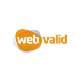 Logo mit orangefarbenem Text "webvalid" auf weißem Hintergrund.