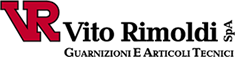 Logo con le lettere "VR", testo "Vito Rimoldi S.A." e sotto "Guarnizioni e Articoli Tecnici".