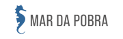 Logotipo de "Mar da Pobra" con un caballito de mar azul.