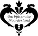 Zwart-wit logo van Ontbijtservice Noorderland met decoratief hartvormig ontwerp.