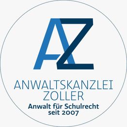 Logo der Anwaltskanzlei Zoller, Spezialist für Schulrecht seit 2007. Stilisiertes A und Z.