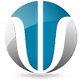 Logo sferico con elementi blu e grigi che formano una 'W' centrale stilizzata.