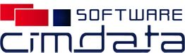 Logo mit roten und blauen Quadraten, Text "Software cimdata".