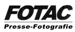 Schwarzer Text "FOTAC Presse-Fotografie" auf weißem Hintergrund, unterstrichen.