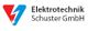 Logo von Elektrotechnik Schuster GmbH mit blau-rotem Blitzsymbol.