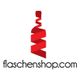 Rotes Flaschenlogo mit Text "flaschenshop.com" darunter.