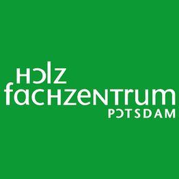 Grünes Logo mit weißem Text: "Holz Fachzentrum Potsdam".