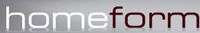 Logo mit Text "homeform" auf grauem Hintergrund.