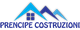 Logo con case stilizzate e testo "Prencipe Costruzioni" in blu.