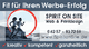 Zwei Menschen joggen, Text: "Fit für Ihren Werbe-Erfolg, Spirit on Site, Web & Printdesign".