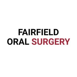 "Fairfield Oral Surgery logo with bold text, 'Surgery' highlighted in red."
