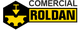 Logo de Comercial Roldán con texto negro y símbolo amarillo de una pieza de rompecabezas.