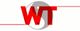 Rotes "WT"-Logo auf grauem Yin-Yang-Hintergrund, umgeben von horizontalen Linien.