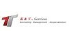 Logo mit großem T und Text: K & F-Service, Security Management Kasselservice.