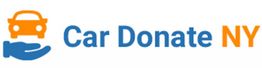 Car Donate NY logo with an orange car and a blue hand.