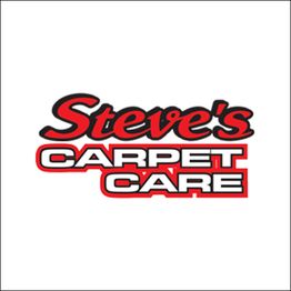 Logo of "Steve's Carpet Care" with bold red and black text on a white background.