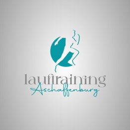 Logo mit Schriftzug "Lauftraining Aschaffenburg", stilisierte Figur beim Laufen.