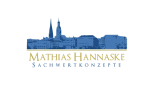 Logo mit urbaner Skyline und Text: "Mathias Hannaske Sachwertkonzepte".