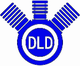 Blaues Konstruktionslogo eines Motors mit "DLD" in der Mitte.
