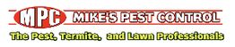 Logo of Mike's Pest Control, "The Pest, Termite, and Lawn Professionals" tagline.