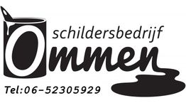 Schildersbedrijf Ommen logo met verfemmer en telefoonnummer 06-52305929.