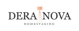 Logo mit der Aufschrift "DERA NOVA HOMESTAGING" und einer stilisierten Stehlampe.