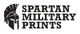 Spartan Military Prints logo with a stylized Spartan helmet graphic on the left.