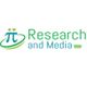 Logo with "Research and Media" text, a pi symbol, and green swoosh design.