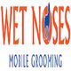 Logo of Wet Noses Mobile Grooming with an orange and blue dog silhouette.
