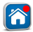 Symbol eines blauen Hauses mit rotem Punkt oben rechts.